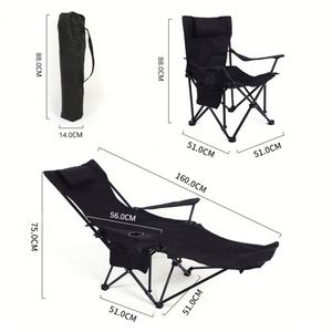 Silla Reclinable Plegable Portátil Multifuncional para Exteriores, Silla de Camping con Bolsa de Transporte, Sillas de Playa para Pesca - Product Image 1