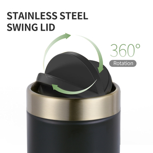Mini <span class=keywords><strong>poubelle</strong></span> gain de place pour table - Modèle de bureau en acier inoxydable de 1,5 L avec <span class=keywords><strong>couvercle</strong></span> à bascule pratique - Product Image 4