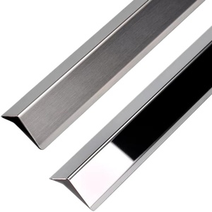 Profilé d'angle en acier inoxydable 304 en forme de L, finition argent, titane, or, pour la <span class=keywords><strong>protection</strong></span> des coins des murs et des sols - Product Image 1