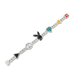 Pulsera de dijes Play-boy de lujo, hecha a mano, con diseño de eslabones, joyería de moda premium para la muñeca. - Product Image 3