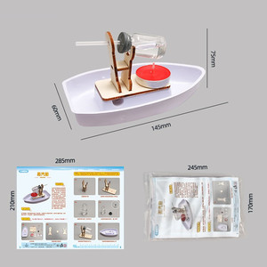 Nouveau Design Créatif Bateau à Vapeur DIY Jouets <span class=keywords><strong>Scientifiques</strong></span> Kits de Matériel d'Expérimentation pour Enfants Cadeau Artisanat en Bois - Product Image 3