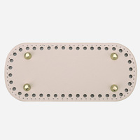 Kit de couture DIY pour sac tissé à la main Hyuna, matériau durable et tendance, plaque de fond ovale en cuir PU à motif croisé 18x8cm, vente en gros