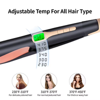 Lisseur et boucleur 2-en-1 portable, fer à lisser et à boucler en céramique, plancha de cabello