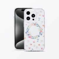 Nouvelle couverture mobile transparente antichoc charge sans fil fleur magnétique IMD étui de téléphone pour iPhone 17 16 15 14 13 12 Pro Max Plus Air