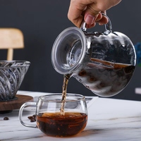 Coupe à café en verre borosilicaté haute qualité, avec système de filtration, design épuré, idéal pour la maison.