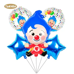 18 inch Bambini Cartone Animato tema Di Compleanno Decorazioni Del Partito Polka Dots Plim Plip Clown Stagnola Palloncini Globos