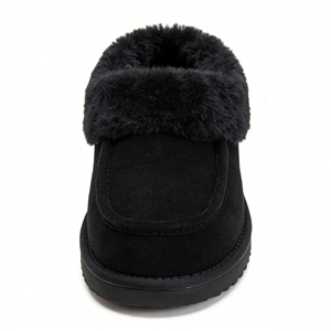 <span class=keywords><strong>Pantofole</strong></span> da <span class=keywords><strong>Uomo</strong></span> in Finta Pelliccia Nera OEM/ODM, Fodera Morbida in Peluche, Logo Personalizzato, Scarpe Invernali da Casa, Suola Impermeabile Antiscivolo - Product Image 3