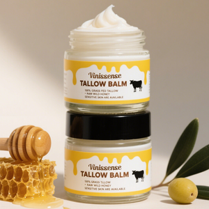OEM ODM Natural Organic Grass Fed Beef Tallow Skincare Hidratante Batido Bálsamo facial Halal Honey Tallow Balm - Product Image 1