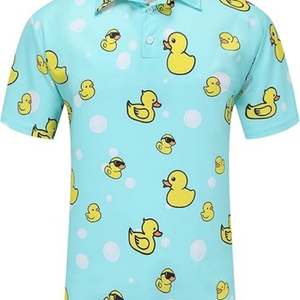 <b>Funny</b> Sporty Golf <b>Shirts</b> for Men Regular Fit Short Sleeve Button 100% Polyester Knitted Breathable 180g Made in US - Product Image 5
