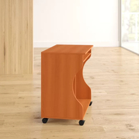 Bureau d'ordinateur moderne, table d'étude et d'écriture, mobilier de bureau en panneau de particules mélaminé, poste de travail en bois