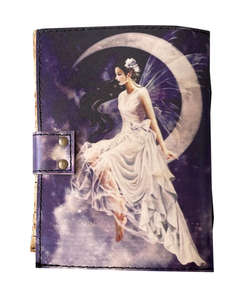 Cuaderno de Cuero Hecho a Mano con Diseño Vintage de Hada Lunar, 200 Páginas con Borde Decorativo, Cuaderno de Papel A4 y Bloc de Dibujo con 100 Páginas Interiores - Product Image 4