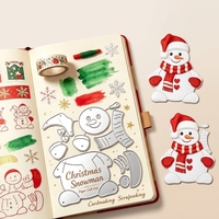 Matrices de découpe en métal pour bonhomme de neige, matrices de découpe en relief de Noël, matrices de scrapbooking pour la création de cartes DIY et l'artisanat papier