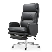 Chaise de bureau de direction ergonomique moderne en cuir de luxe à dossier haut, réglable, pour la vente en gros