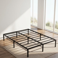 Base de Cama Plegable en Forma de H, Tapizada, Moderna y de Lujo, en Hierro Cromado Pulido, Tamaño Queen/King, para Dormitorio, Hotel o Suite