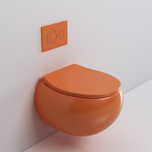 Design moderne Salle de bain Articles sanitaires muraux <span class=keywords><strong>WC</strong></span> Toilette suspendue en céramique colorée en forme d'oeuf - Product Image 3