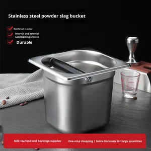 Contenedor <span class=keywords><strong>de</strong></span> Residuos <span class=keywords><strong>de</strong></span> Café <span class=keywords><strong>de</strong></span> Acero Inoxidable, Contenedor Integrado con Barra <span class=keywords><strong>de</strong></span> Goma para Uso en Casa, Cafetería o Restaurante - Product Image 5