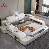 Multifunktionales Modernes Minimalistisches Doppelbett aus Leder mit Massagefunktion und Tatami-Design, inklusive Projektor, für die Hauptschlafzimmer in Villen