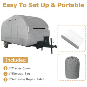 Easezone Polyester <strong>Waterproof</strong> Camper Trailer <strong>Cover</strong> UV Resistant Motorhome RV <strong>Cover</strong> - Product Image 5