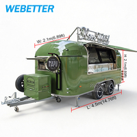 Camion de restauration WEBETTER UL/COC personnalisé pour glaces, café, poulet rôti, pizzas, kebabs, burgers, avec cuisine complète
