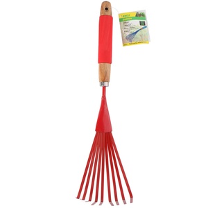 Rastrillo para hojas Kinzo Garden de 38x13 cm con púas de acero ligeras para limpieza de césped y jardín - Product Image 3