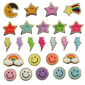 Bordado Chenille mujeres parches corazón estrella relámpago avión flamenco ancla parches para sombrero - Product Image 6