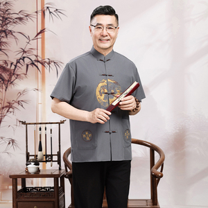 Vêtements d'été Hanfu à manches courtes pour couples, vêtements d'été pour couples d'âge moyen et âgés, costume ethnique de style <span class=keywords><strong>chinois</strong></span>, vêtements d'été - Product Image 6