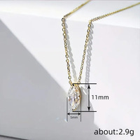 Kadınlar için Markiz Kübik Zirkonya Kolye Kolye, 11mm, Altın Kaplama Pirinç Zarif Minimalist