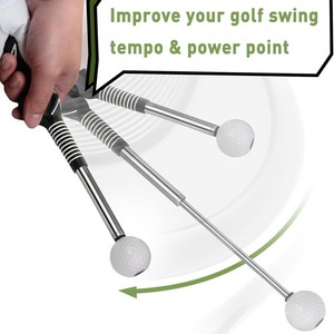 Entrenador de Swing de Golf, Extensible de 15-25.6 Pulgadas, de Acero Inoxidable, Ayuda para Práctica en Interiores - Product Image 4