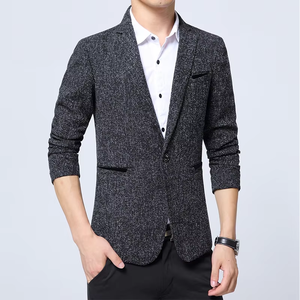 Veste de costume pour <span class=keywords><strong>homme</strong></span>, décontractée, printemps, mi-âge, simple boutonnage, revers à revers, <span class=keywords><strong>style</strong></span> britannique, grande taille, bureau, affaires, anti-froissement - Product Image 5