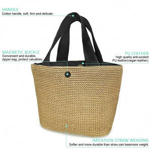 Conjunto De Sombrero Y Bolso Paja Para Mujer. Desechabile Bolsos Gafas Ninos <span class=keywords><strong>Bombonera</strong></span> Tejido Encaje Mano Noche - Product Image 5