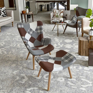 Meubles de salle à manger, <span class=keywords><strong>fauteuil</strong></span> patchwork luxe moderne, canapé contemporain au <span class=keywords><strong>design</strong></span> nouveau avec <span class=keywords><strong>repose</strong></span>-pieds - Product Image 5