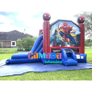 Vui Inflatable lâu đài nhảy thương mại không khí Inflatable Combo trả lại nhà Spider-Man lâu đài bouncy với Slide - Product Image 5
