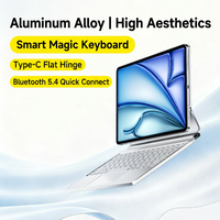 RICHISON Bluetooth 5.4 Klavye Kılıfı iPad Air/Pro 11 için, Manyetik Klavye ve Dokunmatik Yüzey, Arkadan Aydınlatmalı 78 Tuşlu Alüminyum Tasarım