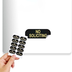 Pegatina de vinilo ovalada impermeable con estampado dorado para puerta y ventana, de seguridad. - Product Image 1
