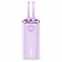 Chargeur portable haute puissance 20000mAh 65W avec double câble intégré et écran LED pour ordinateur portable, tablette et téléphone