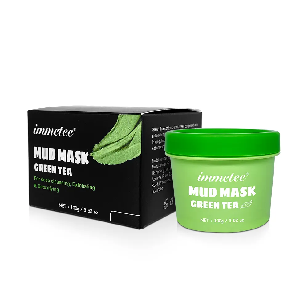 Beauty cosmetics anti-aging organic face mud masks deep skin care Whitening Green tea mud mask