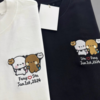 T-Shirt Ample en Tissu Doux, Design Unique, 100% Coton Décontracté, Broderie Personnalisée 3D de Qualité