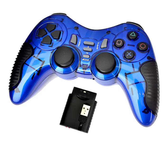 Manette de jeu USB sans fil, 2.4 ghz, à Double choc, contrôleur de jeu pour ps2, ps3, pc portable, Android, TV box, haute vitesse