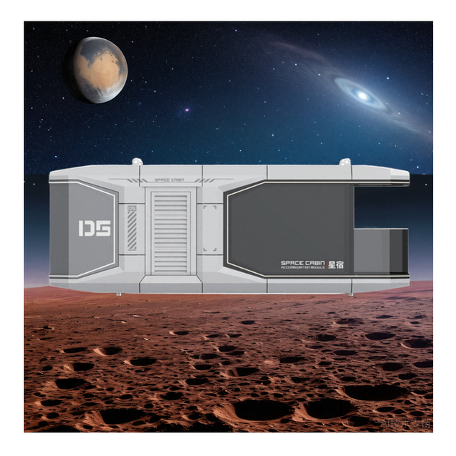 Prefabricated 28 square Luxury Futuristic Home 2 Rooms Transparent Mobilemodular Space Capsule Essembled House for Sale