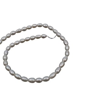 สร้อยคอมุกน้ำจืดสีขาวธรรมชาติ ขนาด 2-4-7 มม. ทรงเม็ดข้าว ลูกปัดกึ่งสำเร็จรูป สำหรับงาน DIY ทำมือ ลูกปัดเม็ดข้าวขนาดเล็ก - Product Image 5