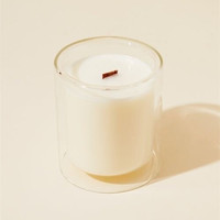 Makronen farbe Doppel glas Tasse Soja Wachs Holz Wick Diffusor und Duft kerzen Geschenkset Box Mehrfarbige Gläser Duft kerze