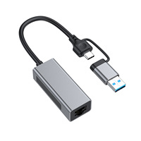 Tarjeta de Red Gigabit USB 3.0 a RJ45 de Alta Calidad RTL8153, Sin Controladores, 1000M, Doble Puerto, Externa, en Stock