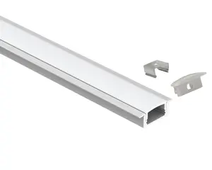 Лидер продаж, 24 мм встраиваемый алюминиевый светодиодный профиль, светильник alu profil с крышкой для ПК, тонкий t-слот, светодиодный алюминиевый канал, черный белый