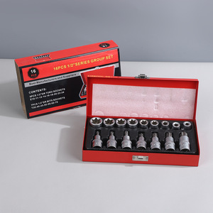 Yili Hardware 16Pc 1/2 In Torx <b>Socket</b> Set Chrome Plated Industrial Automotive Repair - Product Image 5