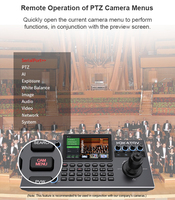 Controlador PTZ Universal con Joystick 4D, Pantalla LCD de 5.5 Pulgadas, 4Kp30, 7 Atajos de Cámara, Grabación de Rutas, PoE, HDMI, Directo de Fábrica para Estudio y Transmisión en Vivo
