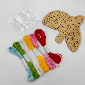 Creative Wood Slice Embroidery Set Stress Relieving DIY Activity Wooden Animal <b>Kit</b> for Adults Teens Nature Pattern - Product Image 5