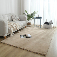 Tapis à poils longs en fourrure de lapin, Shaggy doux, 100% polyester, pour chambre à coucher