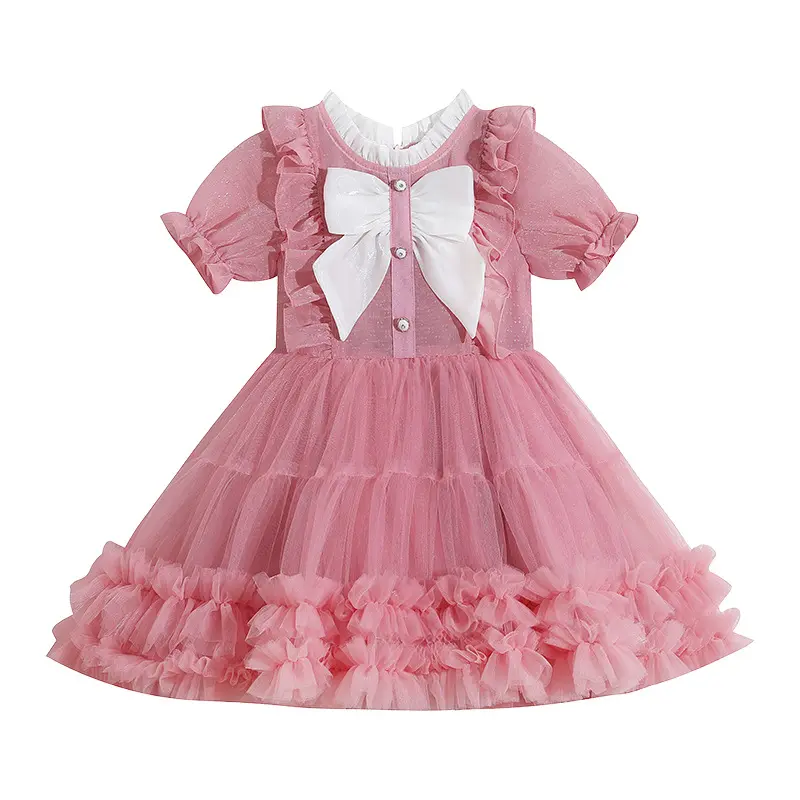 Girl Dresses Kids Clothing Casual Yarn Skirt 6 To 14 Years Princess Dress For Girls