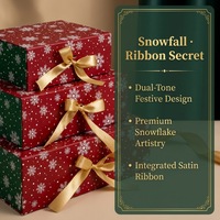 Boîte de rangement décorative à motifs festifs avec ruban, idéale pour les cadeaux de Noël et les fêtes