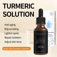 30ml Acide kojique Curcuma Sérum anti-âge Solution liquide hydratante complète en anglais pour les soins du visage Soins du visage transfrontaliers